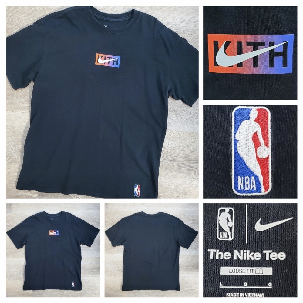 KITH Nike for New York Knicks Tee FW21 Box Logo Black Size L NBA Pre-Owned EUC